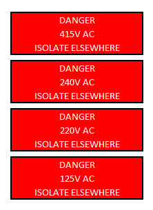 Danger Labels - Dual Supply